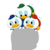 Huey, Dewey & Louie Ornament (♂/♀) Cross Board