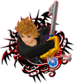 Roxas (alt: Hooded, Dual Wield): "The 13th member of Organization XIII. A Keyblade wielder filled with darkness. / After a mission, Roxas and his friends Axel and Xion like to relax over sea-salt ice cream. / It was salty, sweet, and delicious."